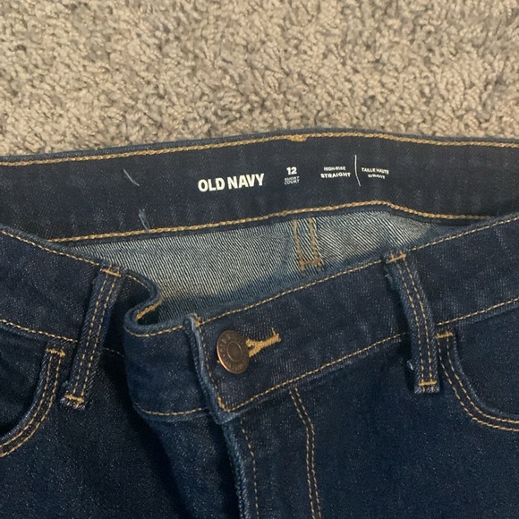 Old Navy High Rise Straight Jeans Size 12 Short EUC - Picture 2 of 4